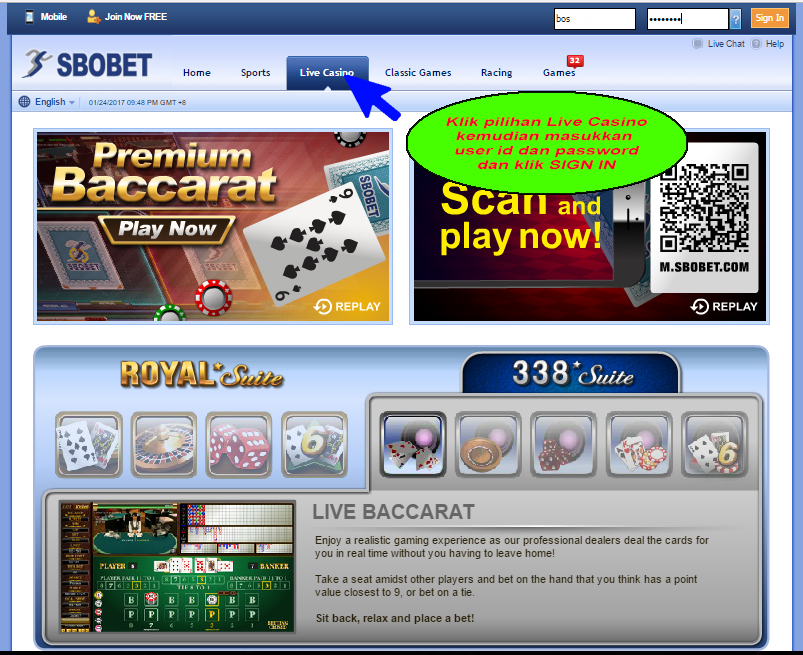 Live Casino Sbobet Pada Komputer